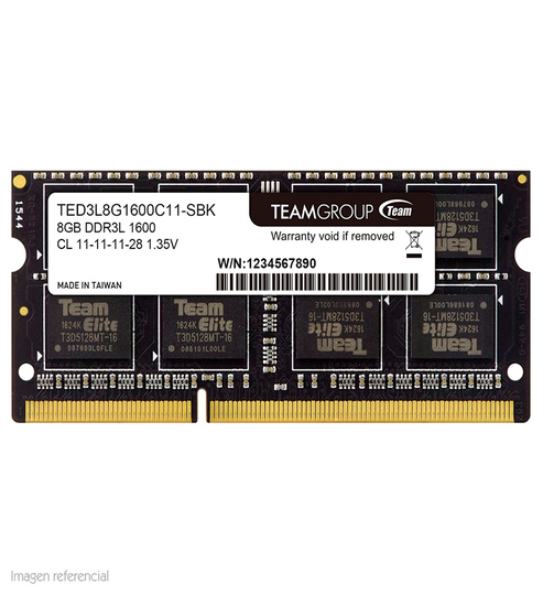 MEMORIA TEAMGROUP, 8GB, DDR3L, SODIMM, 1600MHZ